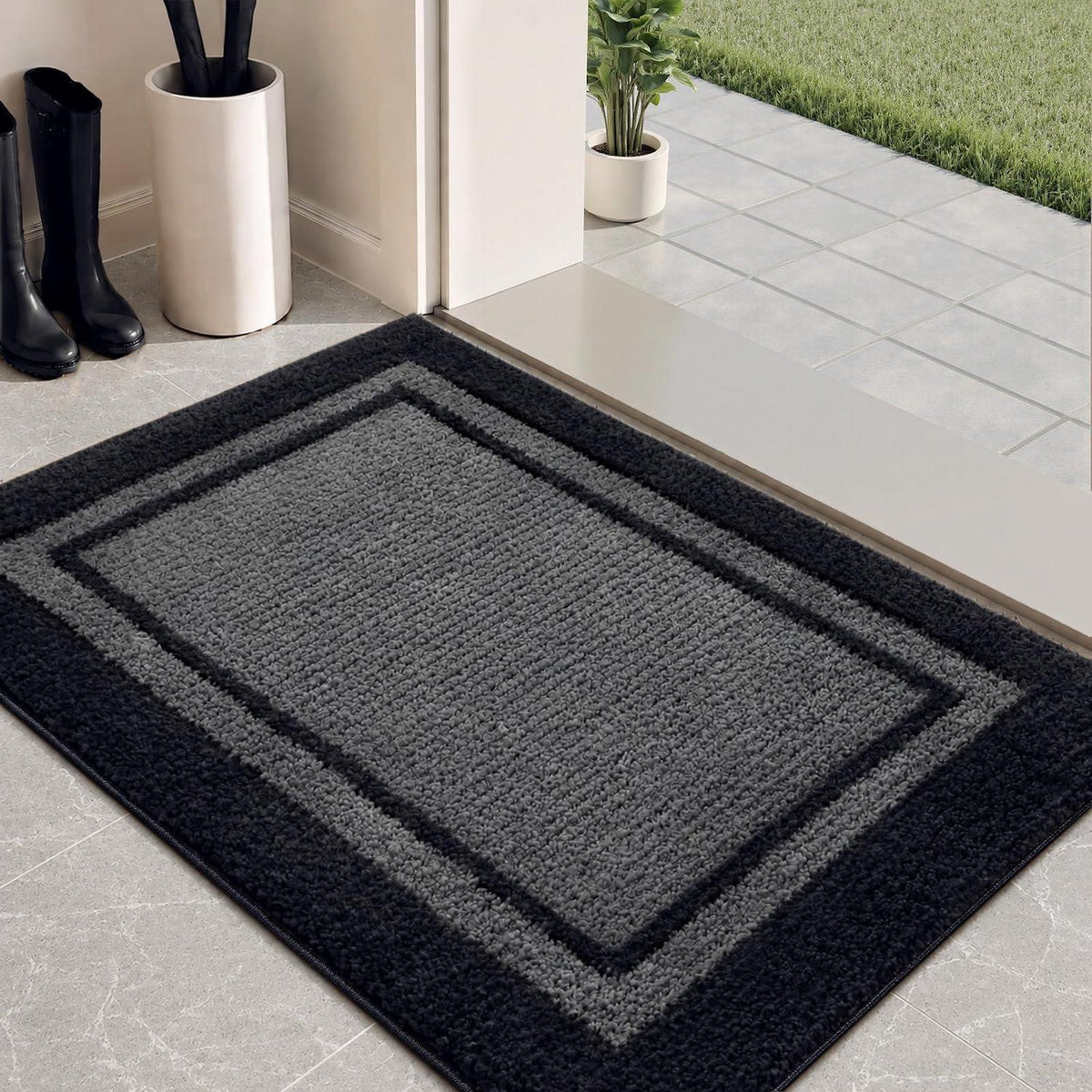 Fußmatte Innen rutschfest 60x90 cm – Schwarzgrau