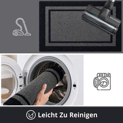 Fußmatte Innen rutschfest 60x90 cm – Schwarzgrau