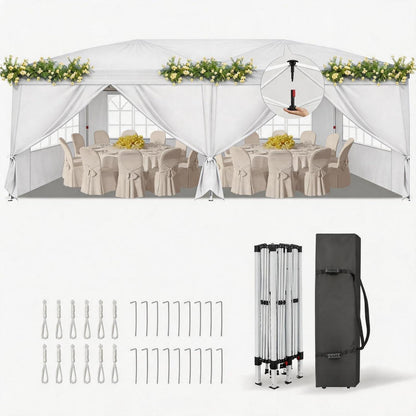 Faltpavillon 3x6m mit Seitenteilen – Stabil & Wetterfest