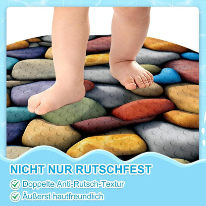 Rutschfeste Duschmatte rund 55cm mit Saugnäpfen