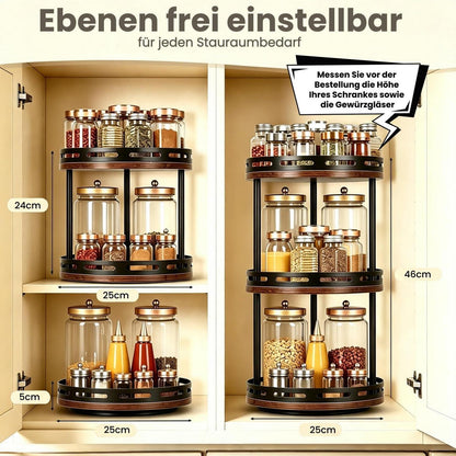 Drehbarer Gewürzregal Organizer 3-stufig für Küche & Bad