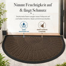 Halbrunde Fußmatte Braun 50x80 cm | Wetterfest & Rutschfest