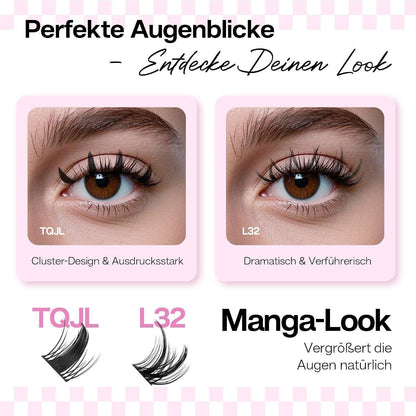 Wimpern Extensions Set 672 Stück D Curl DIY mit Kleber