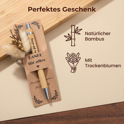 10x Dankeschön Geschenkset Kugelschreiber mit Gravur