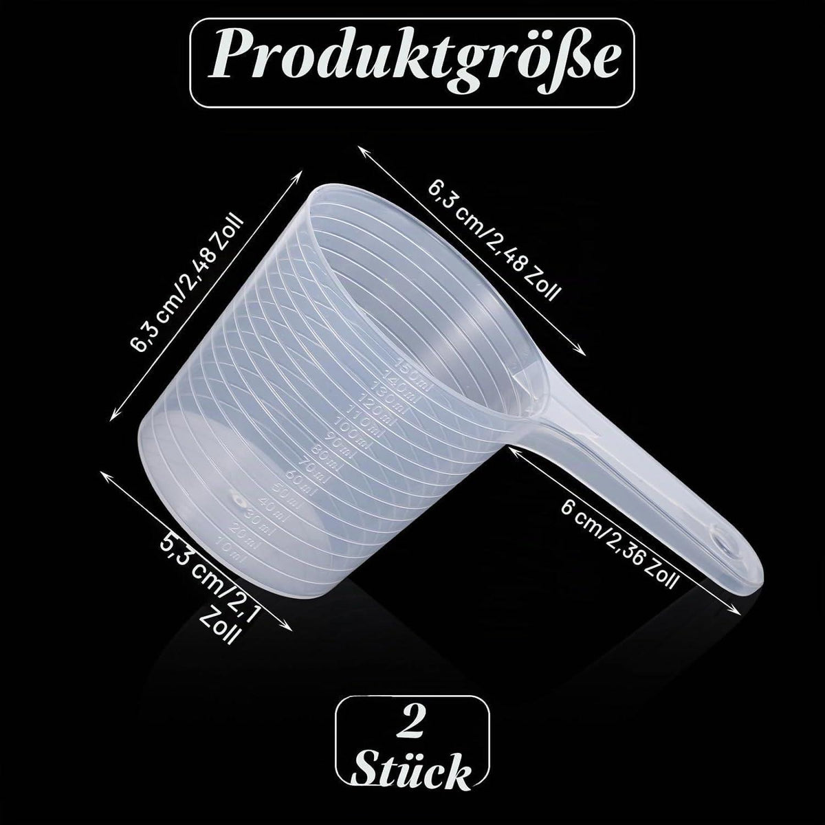 2er-Set Messbecher Kunststoff 150ml – Präzise Messbecher für Küche & Haushalt