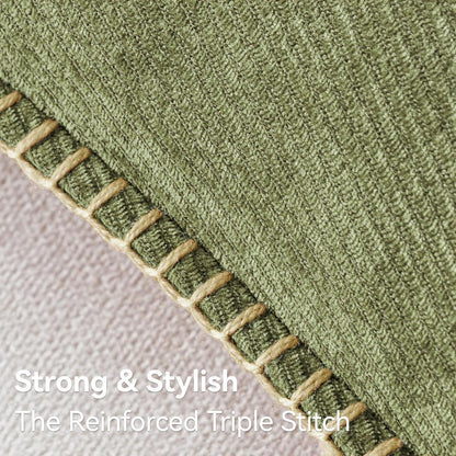 Chenille Kissenbezug 40x40 cm, 2er Set Grün – Struktur Strick