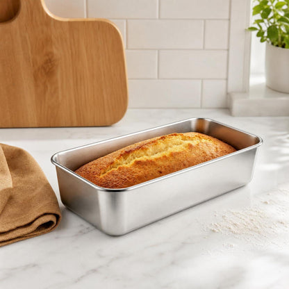 Edelstahl Brotbackform Rechteckig 33x15x6,7 cm – Für Brot & Kuchen