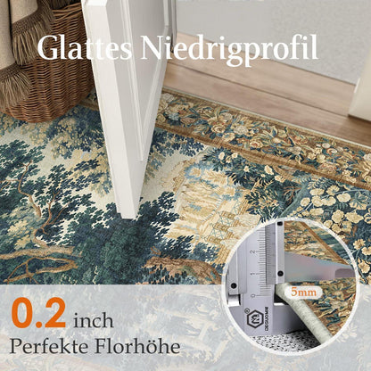 Vintage Teppich 300x400cm – Bunt & Waschbar für Wohnzimmer