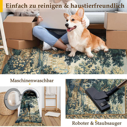 Vintage Teppich 300x400cm – Bunt & Waschbar für Wohnzimmer