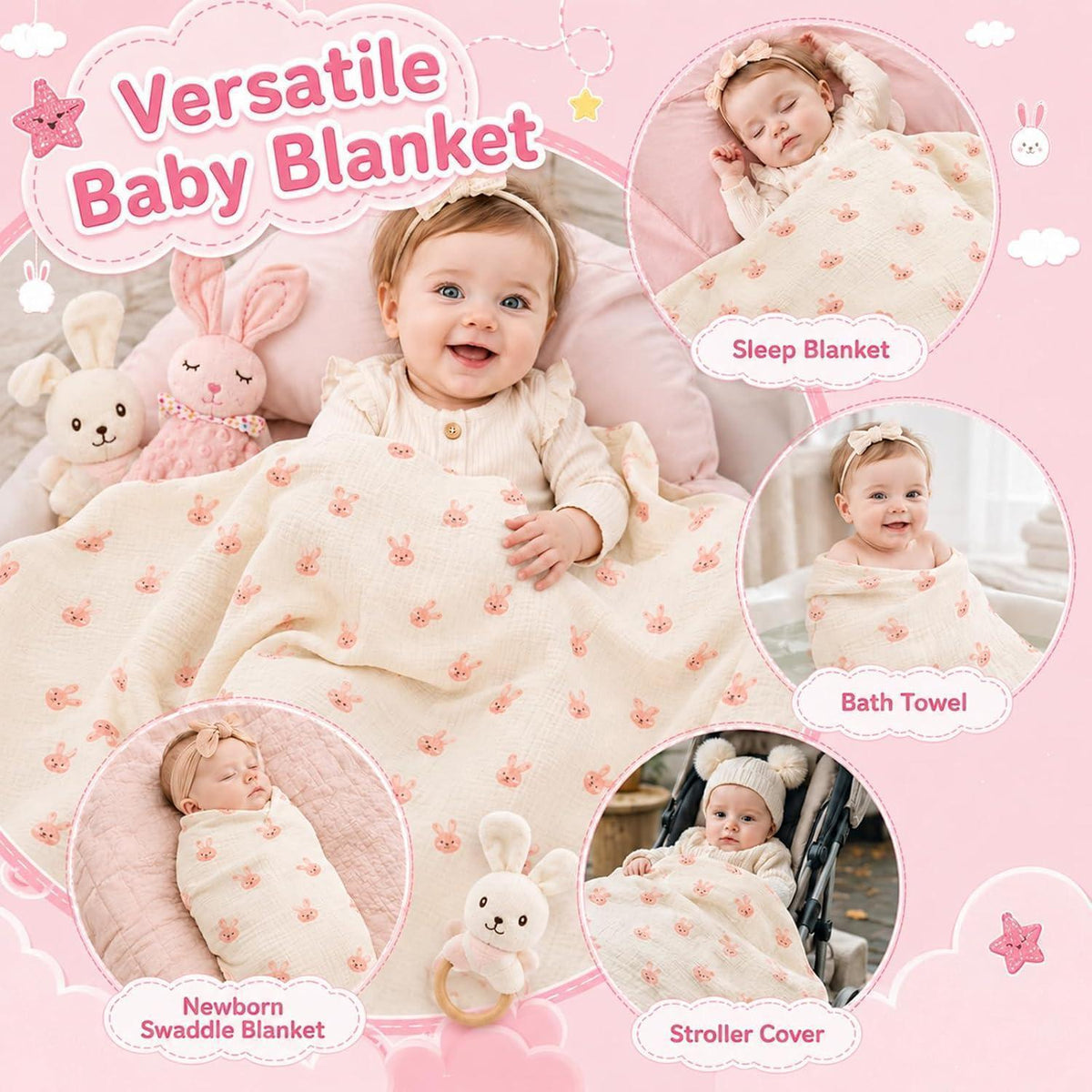 9-teiliges Baby Geschenkset mit Korb – Perfekte Erstausstattung