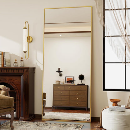 Ganzkörperspiegel 170x70cm Gold mit Ständer – Wand & Stehend