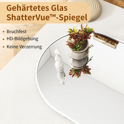 Ganzkörperspiegel Bogenförmig 171x76cm – Stand- & Wandspiegel Weiß