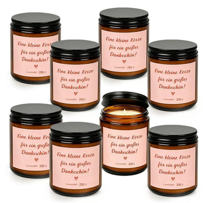 8er Duftkerzen-Set Lavendel - Danke Geschenk für Frauen