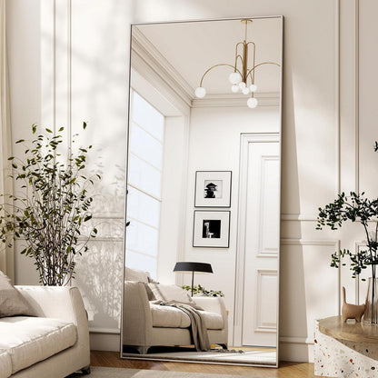 Ganzkörperspiegel 165x60cm mit Ständer – Silberrahmen & Glas