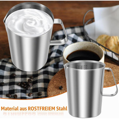 Edelstahl Messbecher mit Feinskala & Tropfschutz (2000ml)