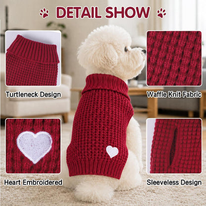 Gestrickter Hundepullover Rot M - Warm & Weich