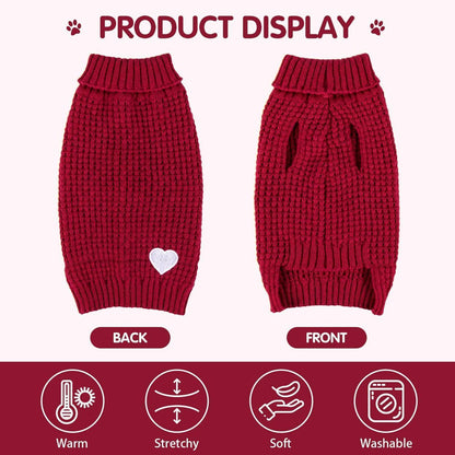 Gestrickter Hundepullover Rot M - Warm & Weich