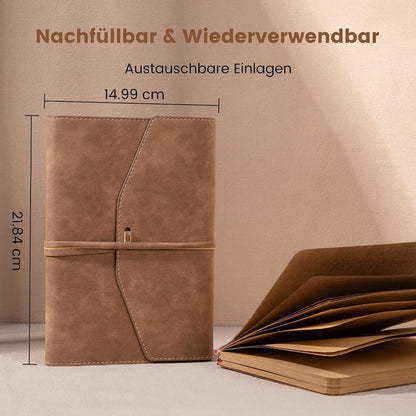 Notizbuch A5 Blanko – Vintage Tagebuch zum Schreiben & Journaling in Lederoptik