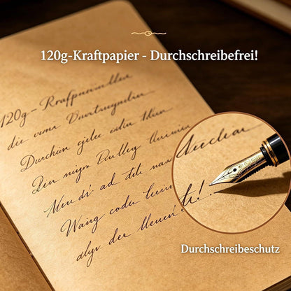 Notizbuch A5 Blanko – Vintage Tagebuch zum Schreiben & Journaling in Lederoptik
