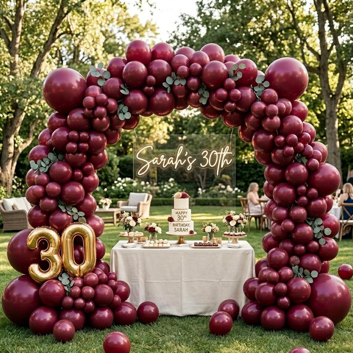 100 Rot Bordeaux Luftballons Set für Geburtstag & Party