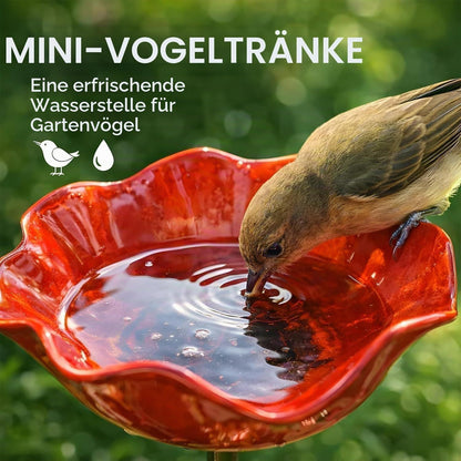 3er-Set Vogeltränke Blume aus Metall – Gartenstecker für Vögel