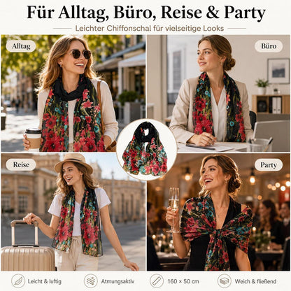 Chiffon Schal Damen Bunt Elegant Leicht für Abendkleid