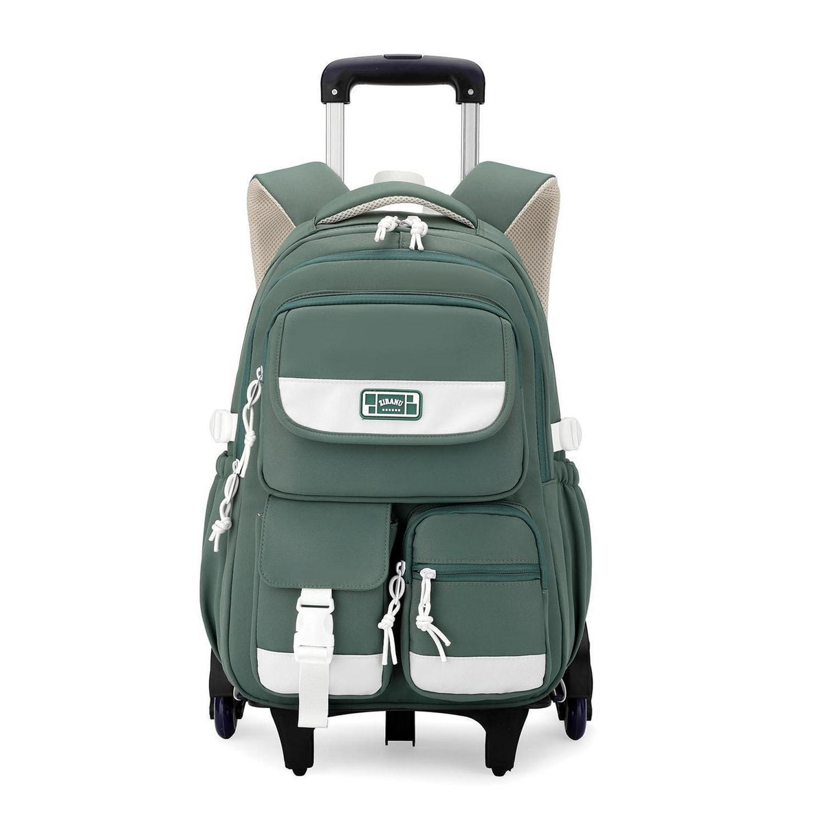 Schulrucksack mit Rollen für Mädchen – Grün, 27L