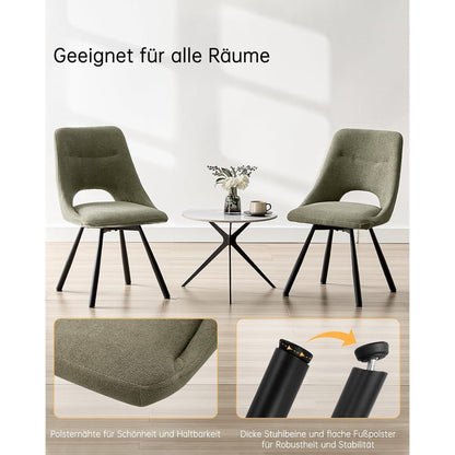 Drehbare Esszimmerstühle Set 4 –, Braun-Grau