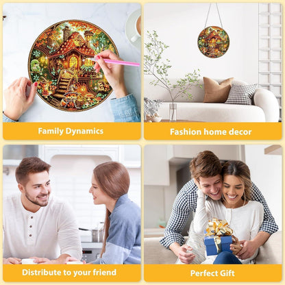 Diamant Painting Anhänger Fuchs & Eule - Fensterdeko DIY Set