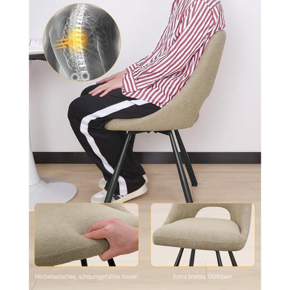 Drehbare Esszimmerstühle 6er Set | Kaschmir-Stoff, Ergonomisch