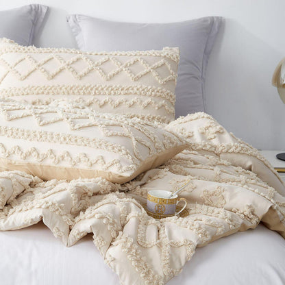 Bettwäsche-Set Boho Beige 220x240cm mit Tufting-Stickerei