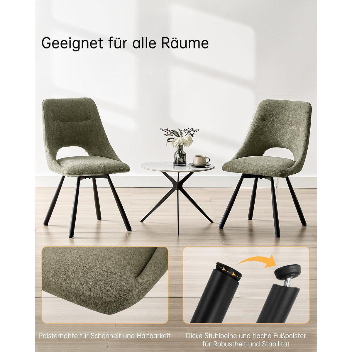 Drehbarer Esszimmerstuhl Set |, Ergonomisch & Bequem