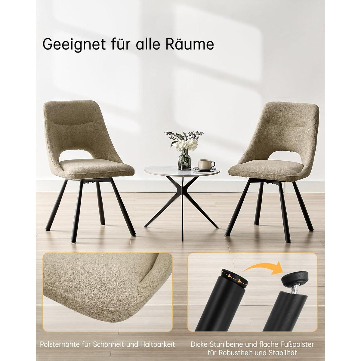 Drehbarer Esszimmerstuhl Set 4er –, Ergonomisch