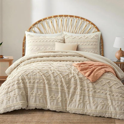 Getuftetes Boho Bettwäsche-Set 135x200 Beige