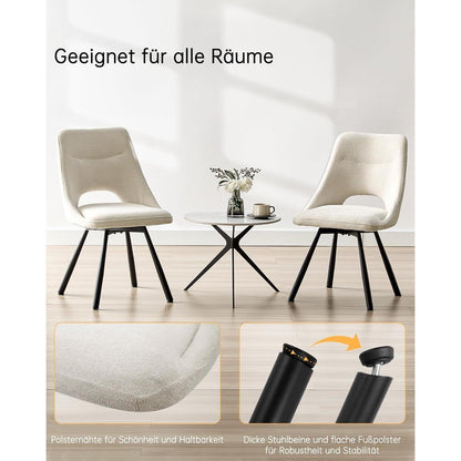 Drehbare Esszimmerstühle Set 4 – Beige, & Ergonomisch