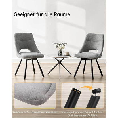 Drehbarer Esszimmerstuhl Set Grau | Ergonomisch & Bequem