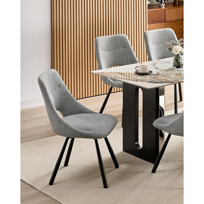 Drehbarer Esszimmerstuhl Set Grau | Ergonomisch & Bequem