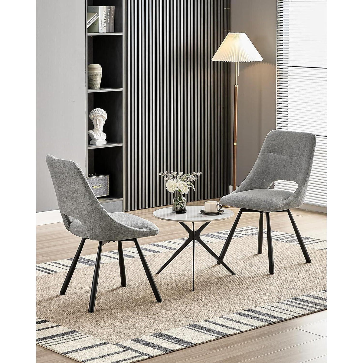 Drehbarer Esszimmerstuhl Set Grau | Ergonomisch & Bequem