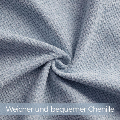 Kissenbezug 50x50 Hellblau Chenille 2er Set