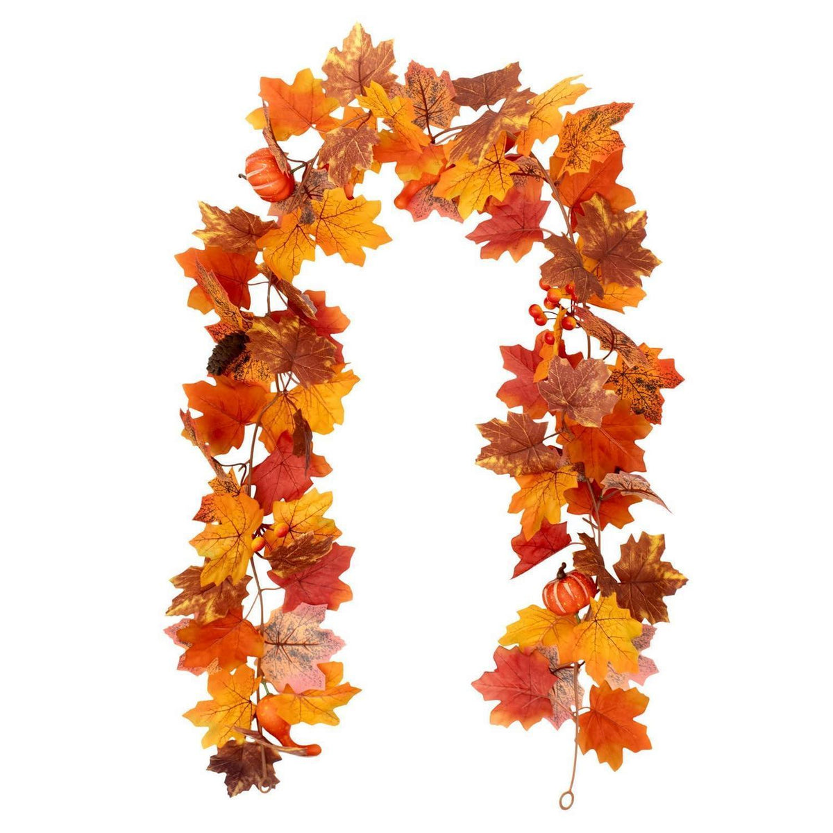 Herbstgirlande 160cm – Ahornblätter, Kürbisse & Beeren Deko
