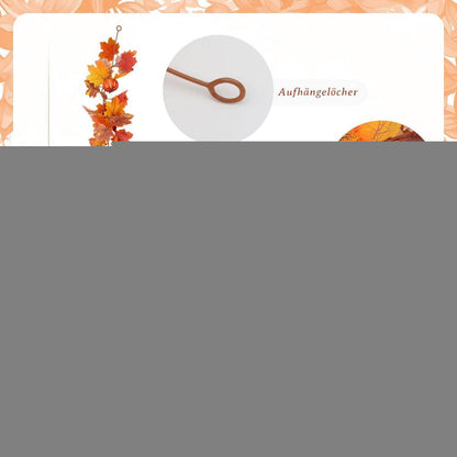Herbstgirlande 160cm – Ahornblätter, Kürbisse & Beeren Deko