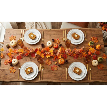 Herbstgirlande 160cm – Ahornblätter, Kürbisse & Beeren Deko