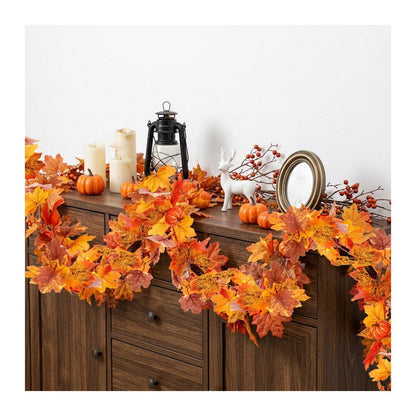 Herbstgirlande 160cm – Ahornblätter, Kürbisse & Beeren Deko