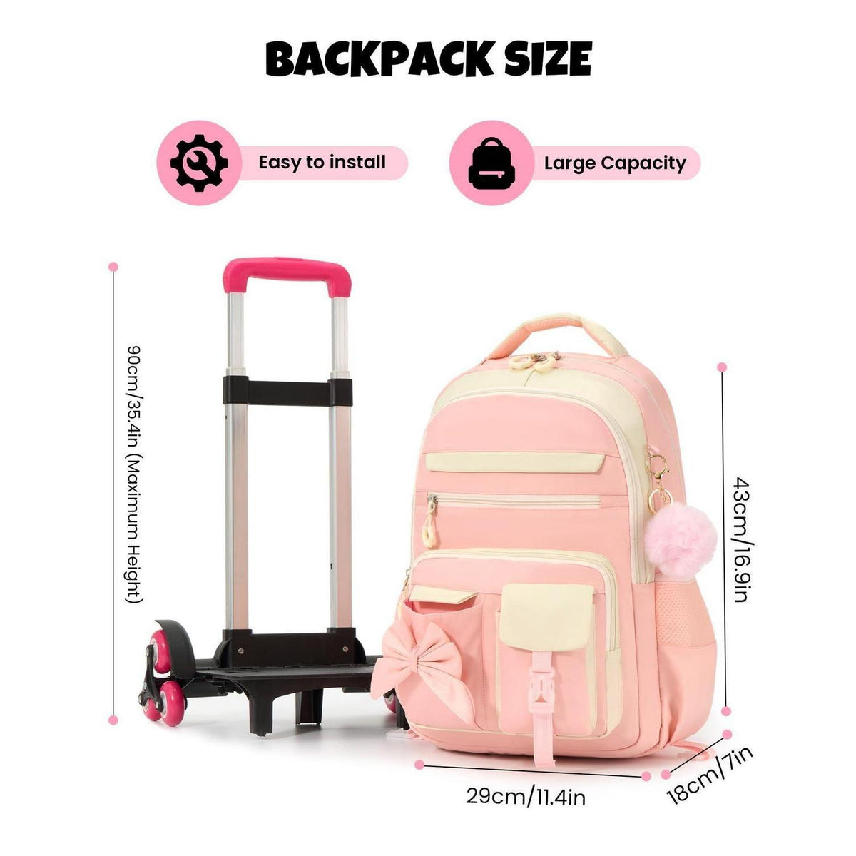 Schulranzen Mädchen mit Rollen Rosa – Stilvoll & Leicht für Grundschule