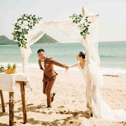Künstliche Rosen Blumenbogen Deko – Hochzeit, Zeremonie, Weiß