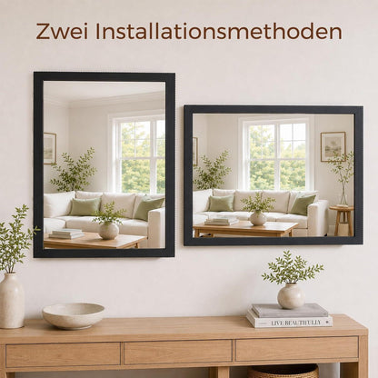 Rustikaler Wandspiegel Holzrahmen 61x81cm – Schlafzimmer Deko