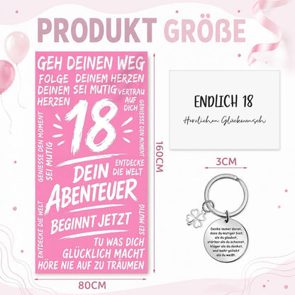 Strandtuch 18. Geburtstag Geschenk für Jungen & Mädchen