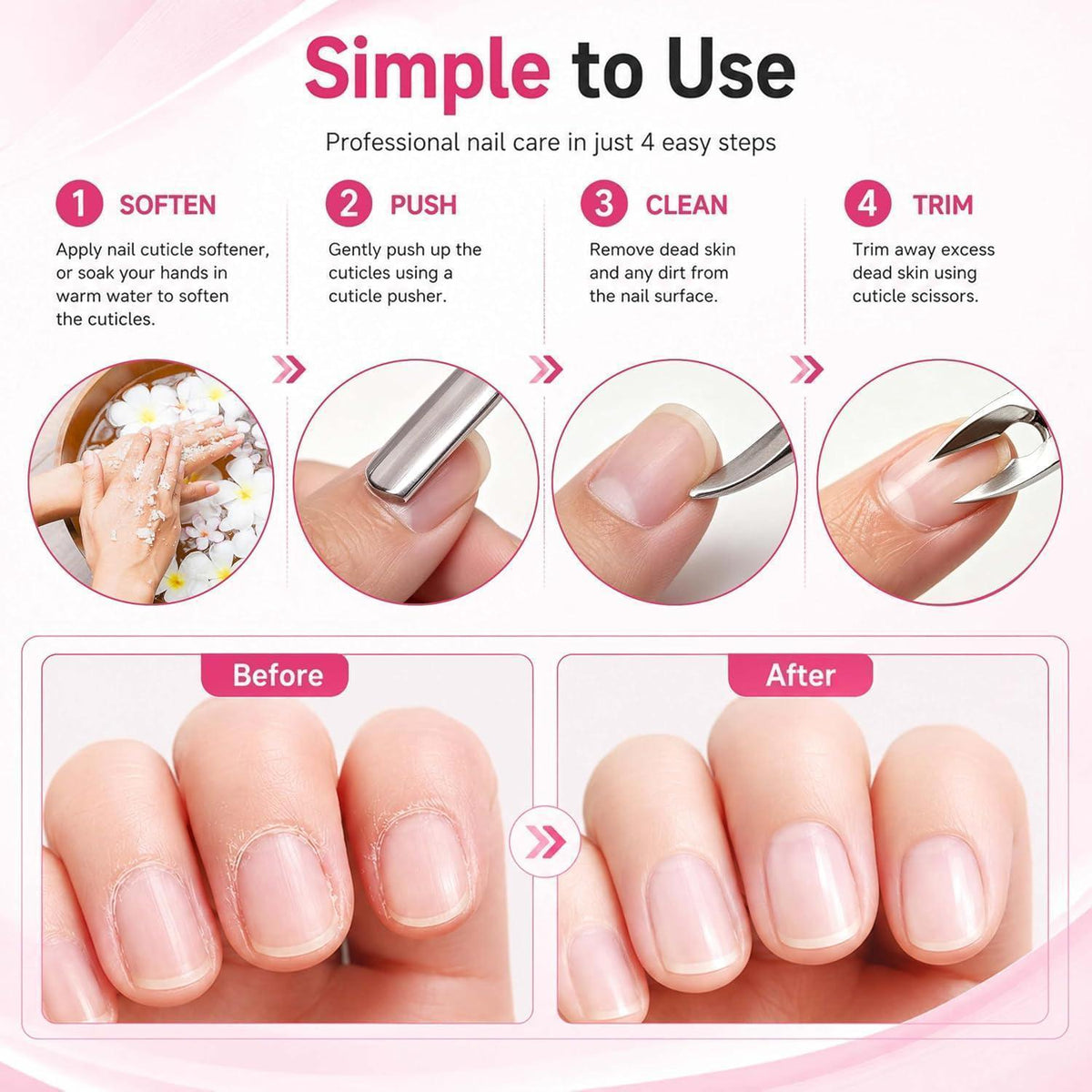 Nagelhautzange Set – Professioneller Nagelhautentferner & Schieber