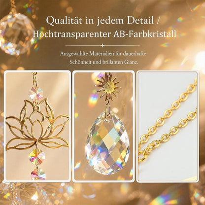 4x Lotusblume Suncatcher Kristall | Fensterdeko Lichtfänger Regenbogen