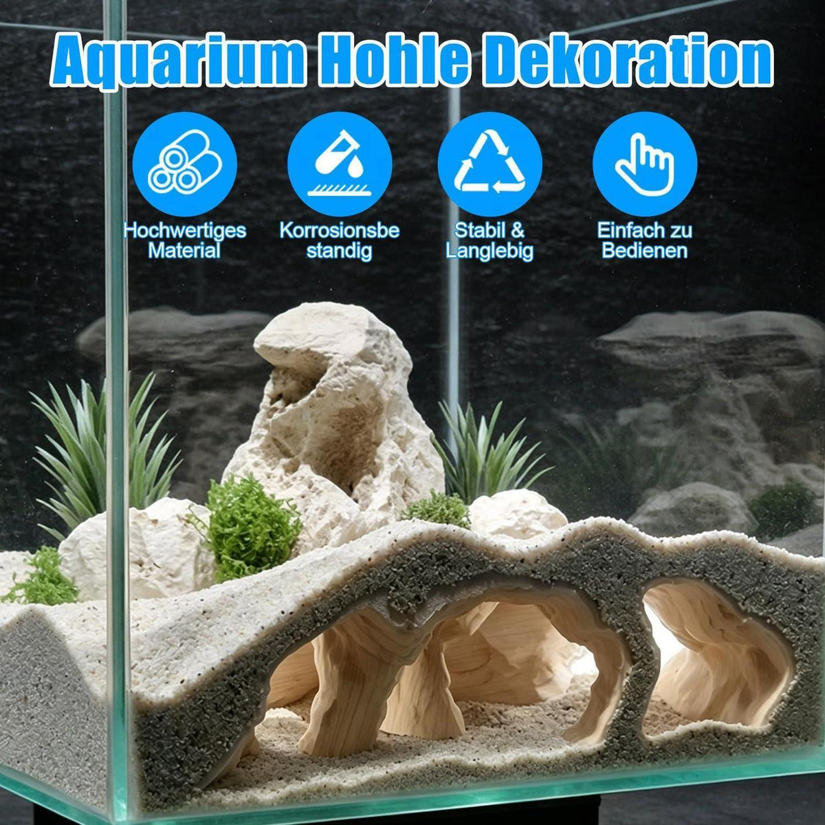 Aquarium Tunnel Versteck für Fische & Garnelen (M)